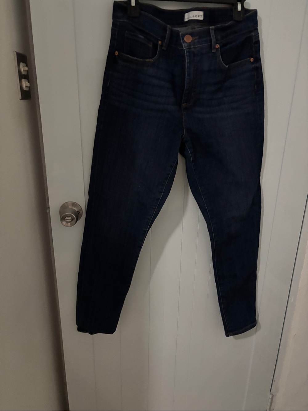 LOFT women Slim Straight Dark Blue Jeans